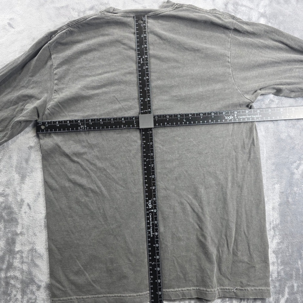 Comfort Colors Graphic Shirt Mens Medium Grey Mission Matthew 28:19 Long Sleeve - Picture 6 of 8